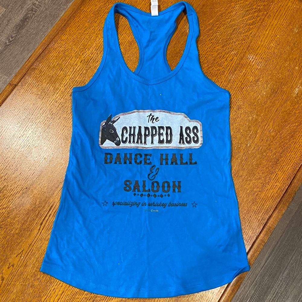 Blue Sleeveless Racerback Tank Top